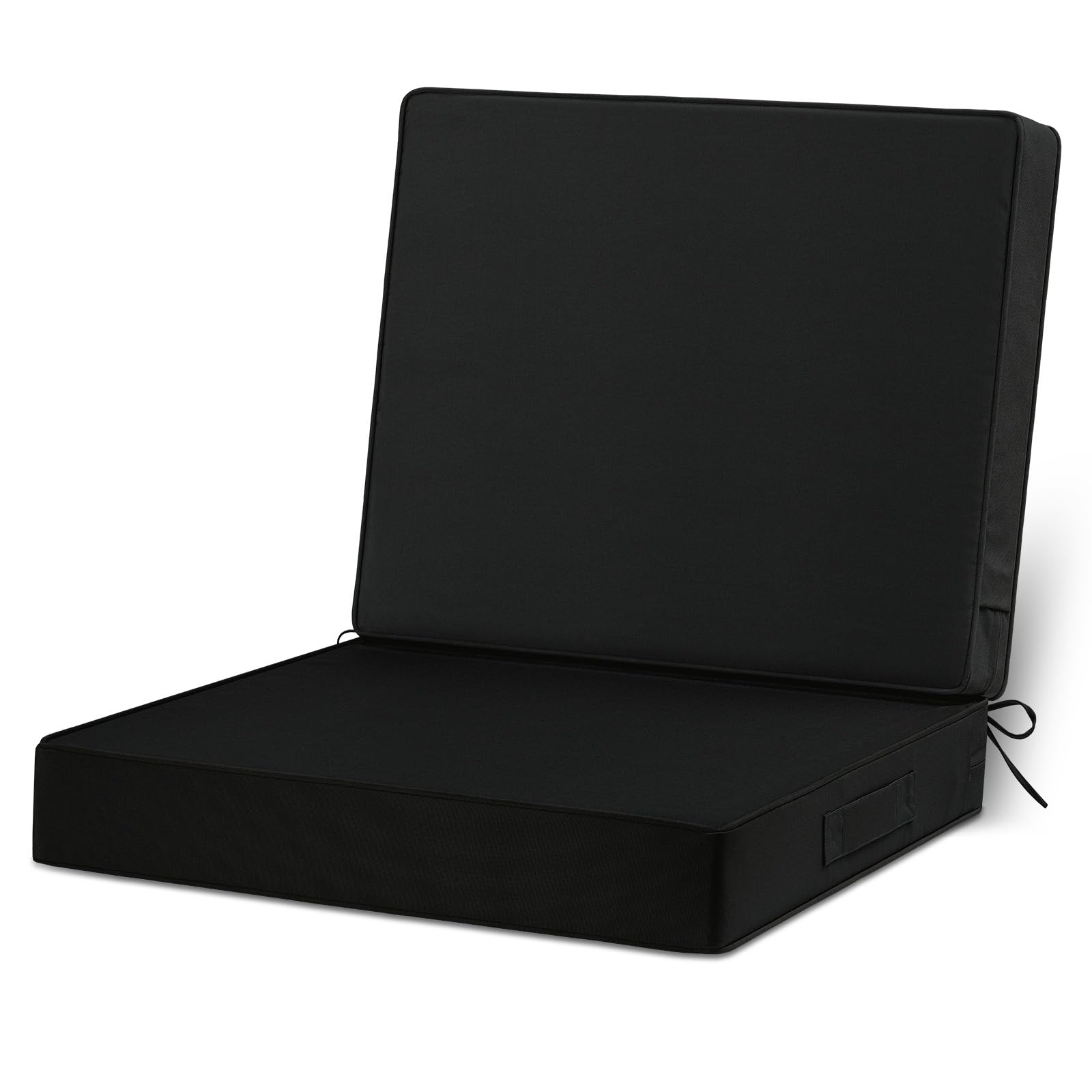 22X22 Outdoor Cushions For Patio Furniture, Waterproof Outdoor Chair Cushions With Non-Slip Ties And Handle, Washable Deep Seat