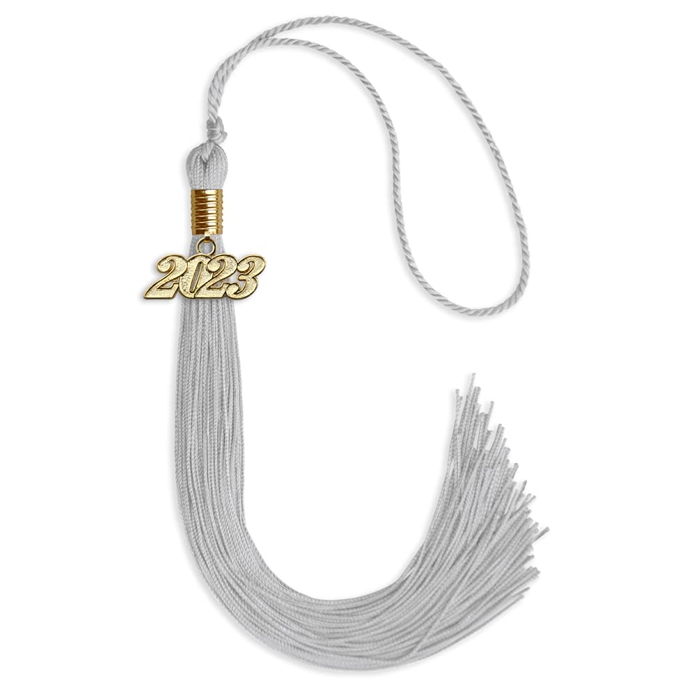 Endea Graduation Single Color Tassel with Gold Date Drop (Silver, 2023)