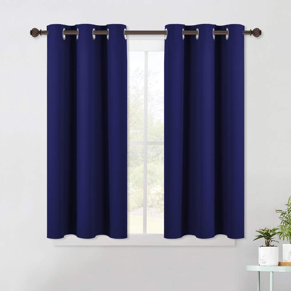 Nicetown Navy Blue Blackout Draperies Curtains, All Season Thermal Insulated Solid Grommet Top Blackout Curtains/Drapes For Kid'