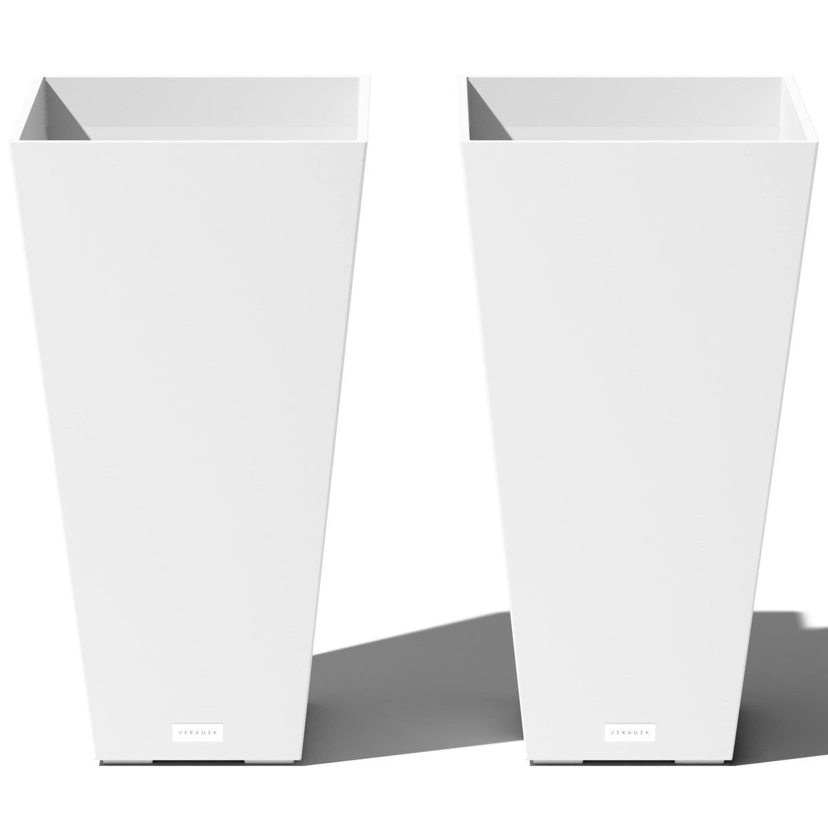 Veradek V-Resin Indoor/Outdoor Taper Planter, 2-Pack (26 Inch, White)