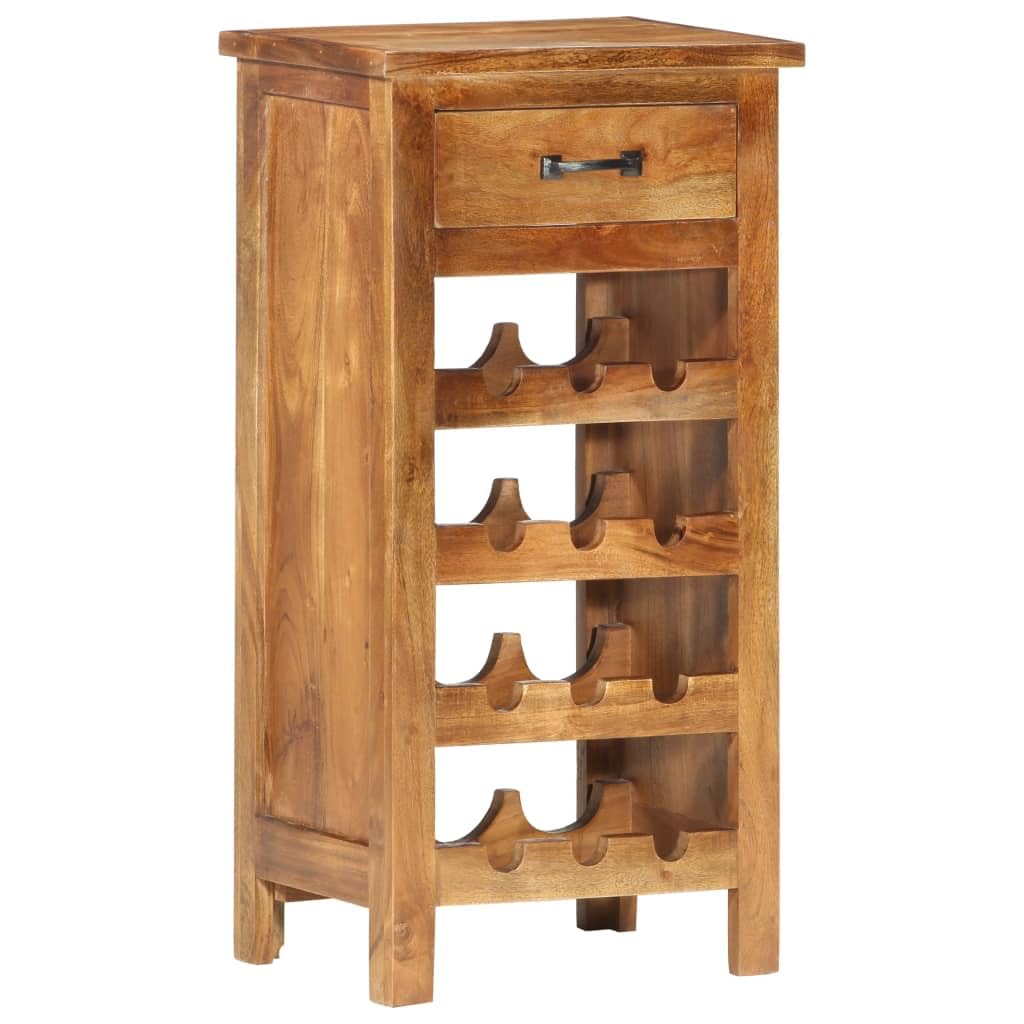 Vidaxl Solid Acacia Wood Wine Cabinet - Handmade, Rustic Farmhouse Style With Spacious Storage, Honey Brown Finish