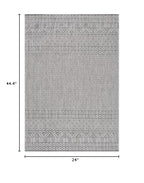 Safavieh Courtyard Collection 2' X 3'7' Grey/Black Cy8235 Indoor/ Outside Waterproof Easy Cleansingpatio Backyard Mudroom Accent Mat