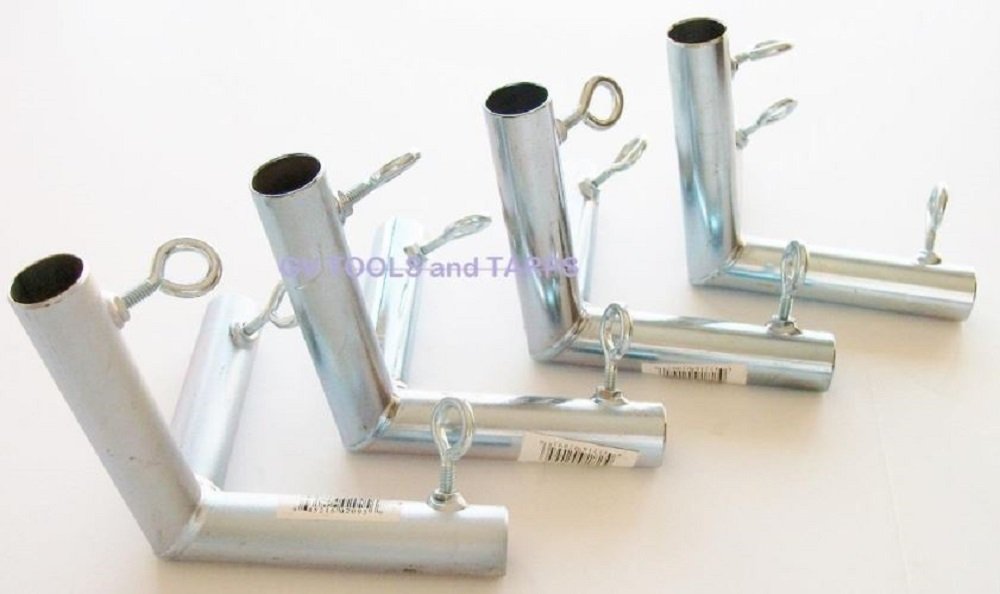 4Pc 3 Way Corner Up Angle 1 5/8' Low Peak Canopy Fitting (Fw3J) - Fits 1 5/8' Chain Link Fencing Line Post Pipe That Has An Ou