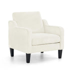 Vingli Accent Chairs For Living Room Chairs Reading Chair Mid Century Modern Chair Soft Chenille Sofa Chair Upholstered Arm Chair Comfy Chair Side Chair (Creamy White Chenille)