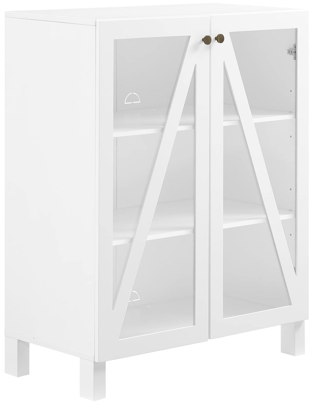 Crosley Furniture Cassai Stackable Pantry Storage Cabinet With Shelves, Kitchen, Dining, Or Laundry Room, White