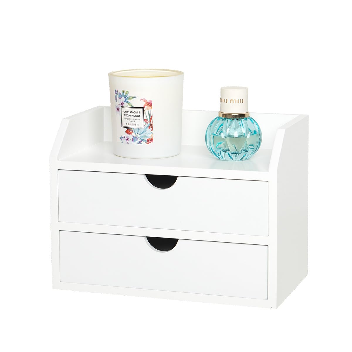 Zgzd Wooden Desk Organizer Mini Desk Drawer Tabletop Cosmetic Storage Organization For Office Or Home (2 Drawer)