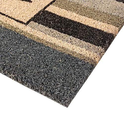 Notrax, Welcome Gray, Vinyl-Backed Natural Coir Doormat, Entry Mat For Indoor Or Outdoor Use, 18'X30', C12 (C12S1830Wg)