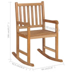 vidaXL Solid Teak Wood Rocking Chair with Cushions - Indoor & Outdoor Comfy Seating Garden Furniture with Weather Resistance and Smooth Appearance