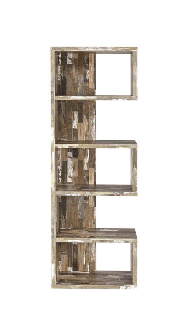 Rectangular 5-tier Bookcase Salvaged Cabin
