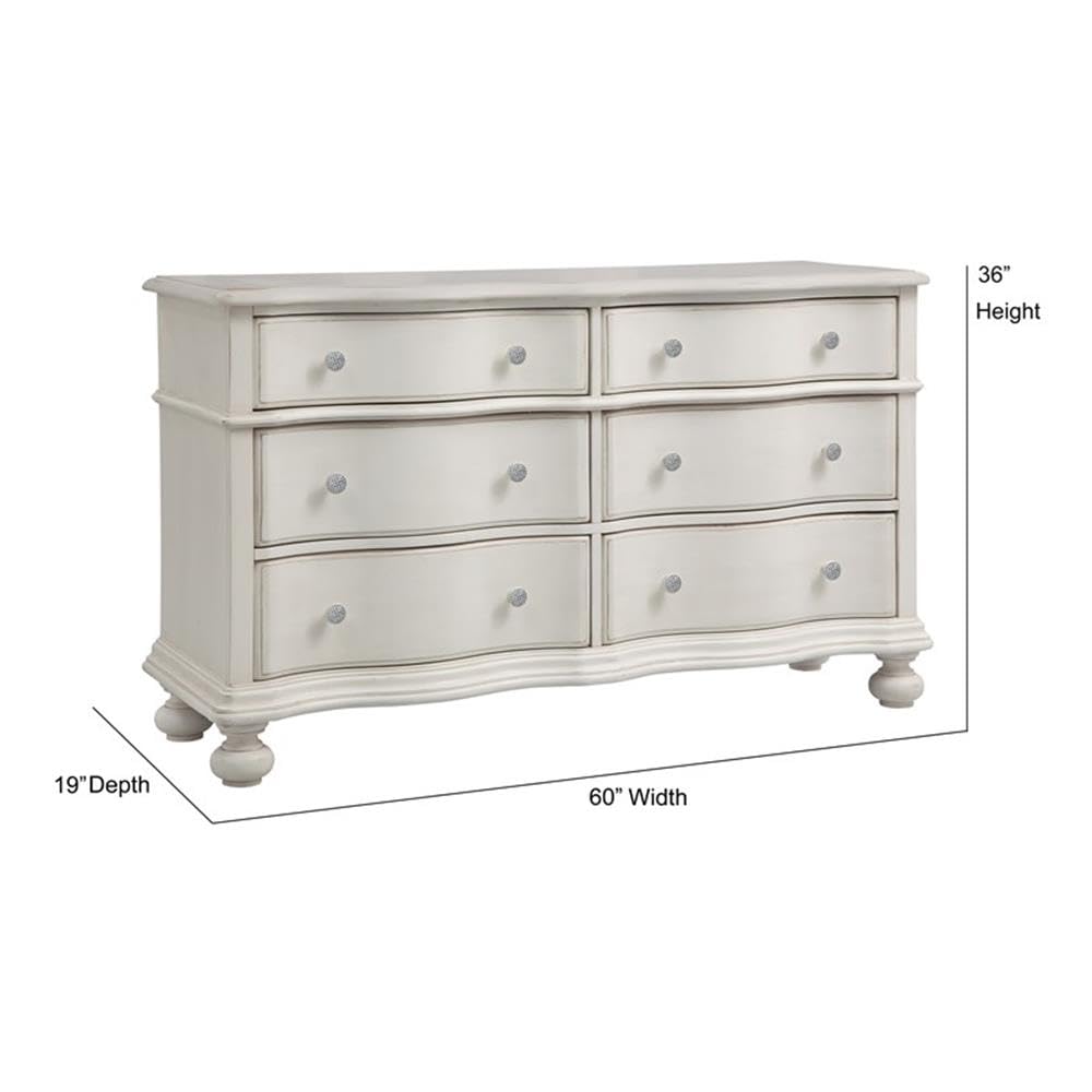 American Woodcrafters Rodanthe Dove White Six-Drawer Wood Bureau