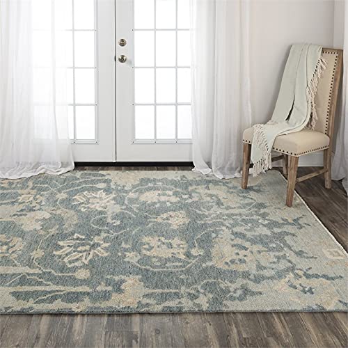 Alora Decor Abby 8' X 10' Traditional Dk. Gray/Blue/Gray Hand Knotted Area Rug