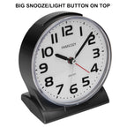 Famicozy 4.5'' No Ticking Analog Alarm Clock,Silent Readable For Seniors,Easy To Set,Gradual Rise Alarm,Big Numbers,On/Off Switc