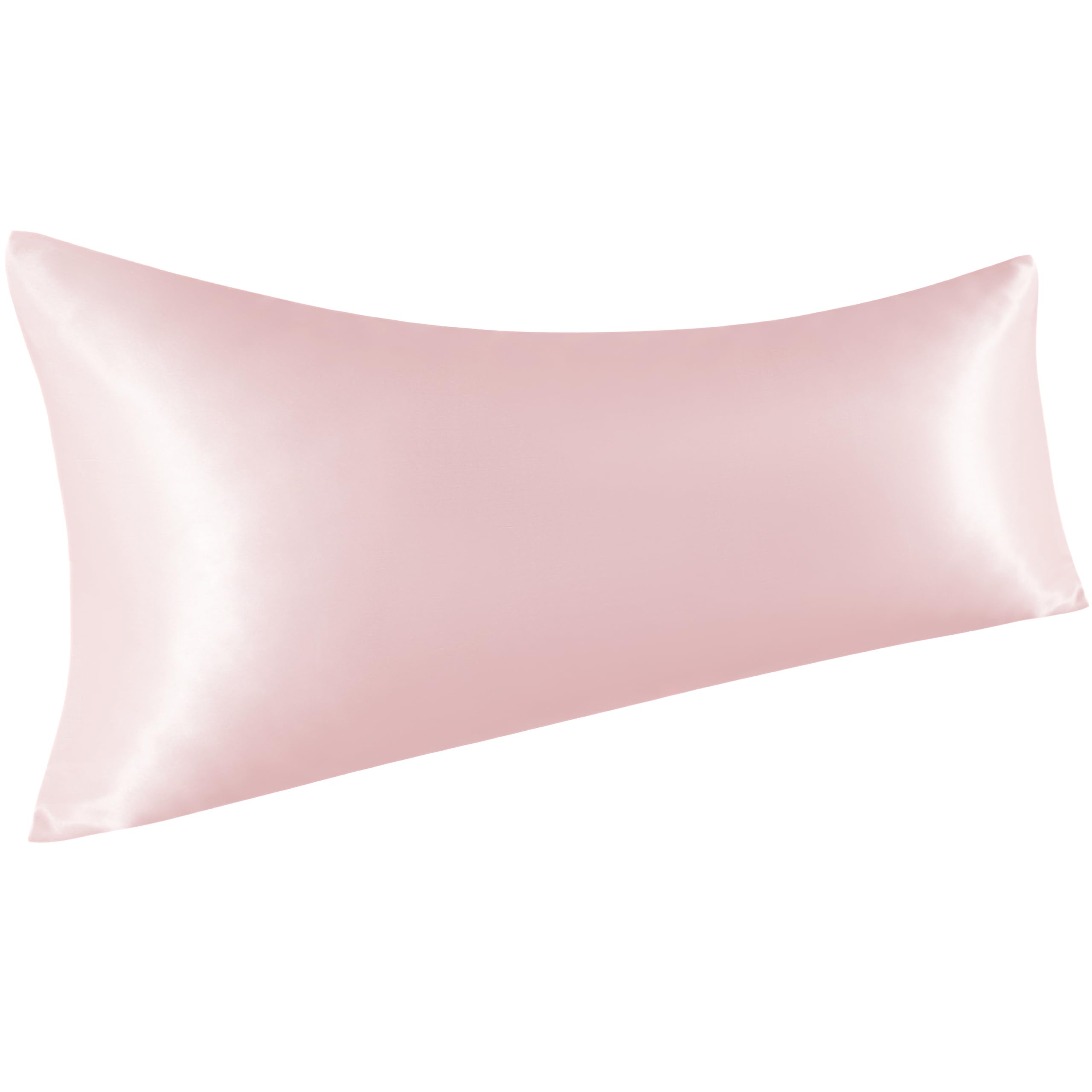 Ntbay Satin Body Pillowcase For Hair And Skin, Luxurious And Silky Pillow Case With Envelope Closure, 20X54 Inches, Light Pink