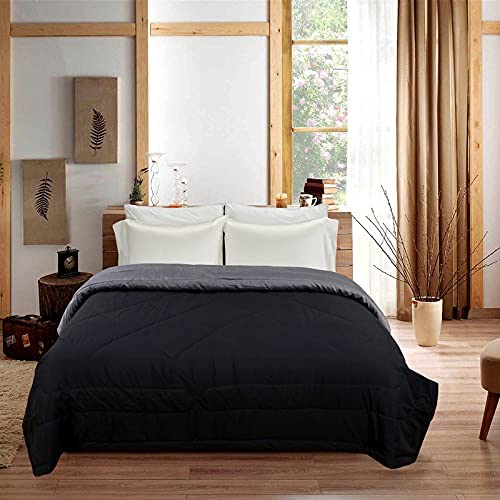Jaipur Linen Classic All Season 5 Star Hotel Microfiber Duvet/Ac Comforter/Quilt  Black Grey Single Size 60 Inch X 90 Inc