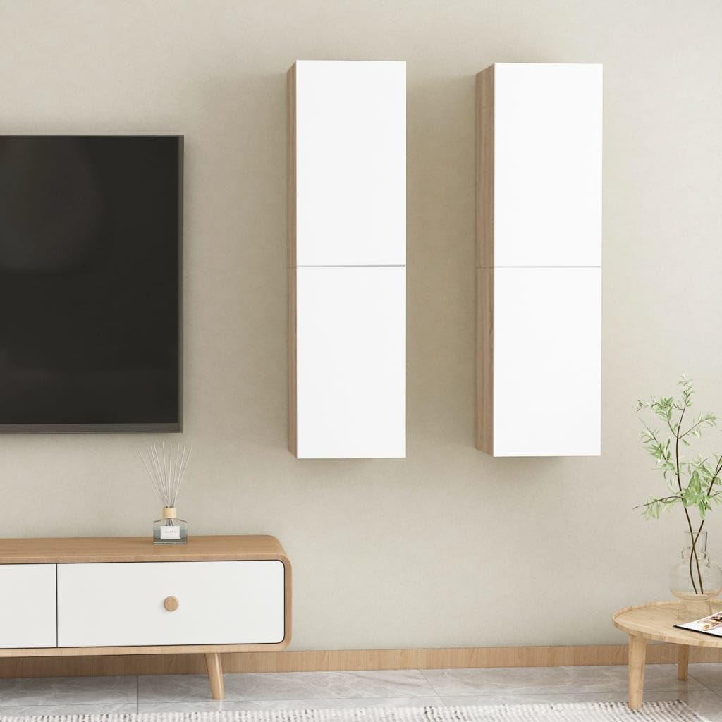 vidaXL Wall-Mounted Modern TV Cabinets with Shelves