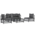 vidaXL Patio Furniture Set 7 Piece Sectional Sofa with Cushions Anthracite Steel - Garden, Patio, Deck Sofa Set - Modern Outdoor