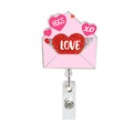 Retractable Badge Holder Valentines Badge Reel Cute Nurse Badge Reel Nursing Alligator Clip For Office Doctor Rn Student Name Id