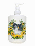 Caroline's Treasures CK2849SOAP Papillon in Sunflowers Ceramic Soap Dispenser Hand Soap Dispenser Pump Bottles for Bathroom Kitc