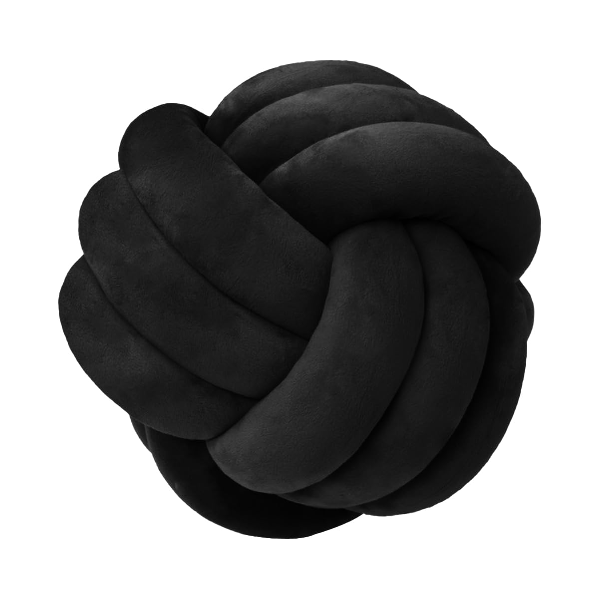 Lusjnge Black Decorative Throw Knot Pillow Ball For Home Chair Sofa Aesthetic Round Velvet Knotted Pillow Cushion (Black, 8.7 In