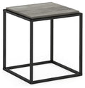 Furinno Moretti Cube Modern Stackable End Table Shelf, French Oak Grey