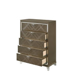 Acme Skylar 5-Drawers Wood Bedroom Chest with Acrylic Legs in Dark Champagne