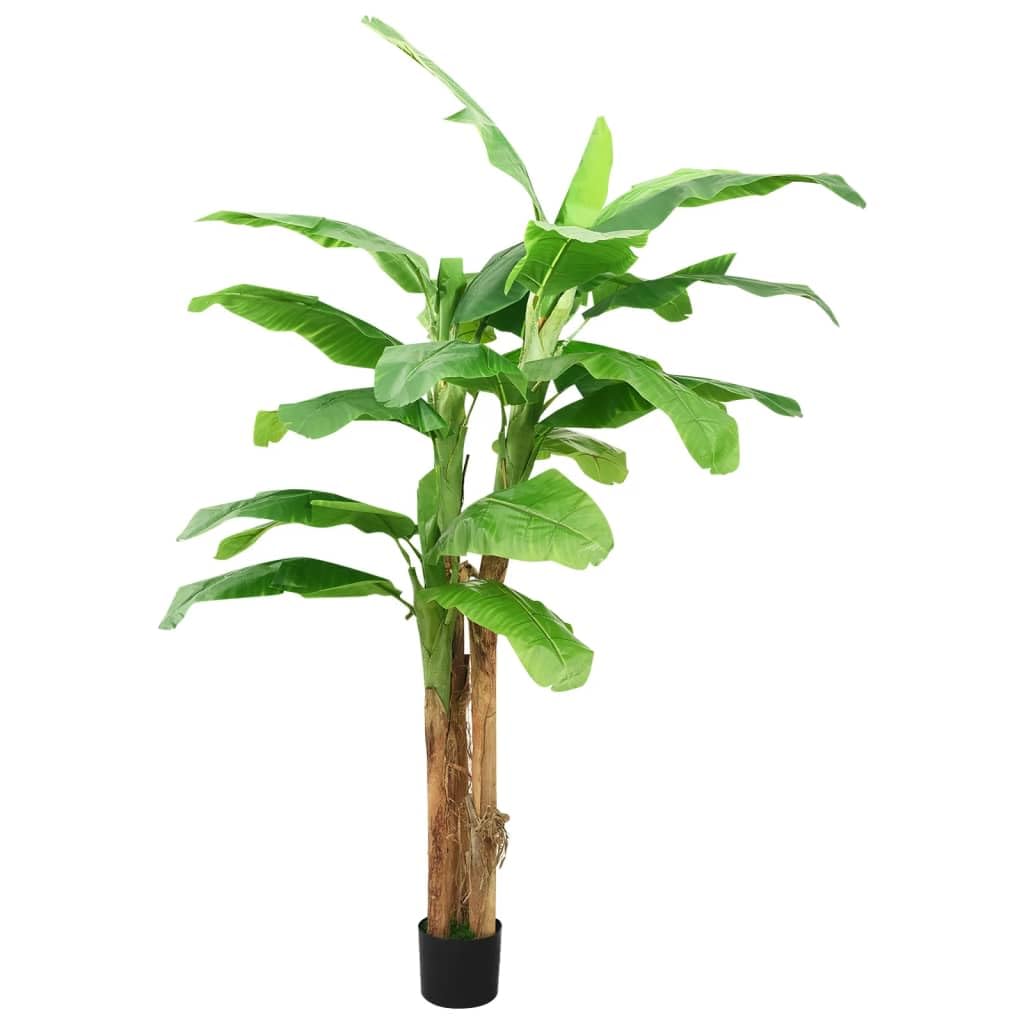 Vidaxl Lifelike Artificial Banana Tree With Pot – 114.2''-118.1'' Tall – Green Indoor Decorative Plant For Home And Office Interiors, 336315