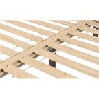 Steve Silve Co Nix King Platform Bed, Contemporary Transitional Styling, 28-Slat Dual-Zone System Support, No Box Spring Needed, Solid Pine Wood, 82.01" L x 78.46" W x 12.24" H, Brown
