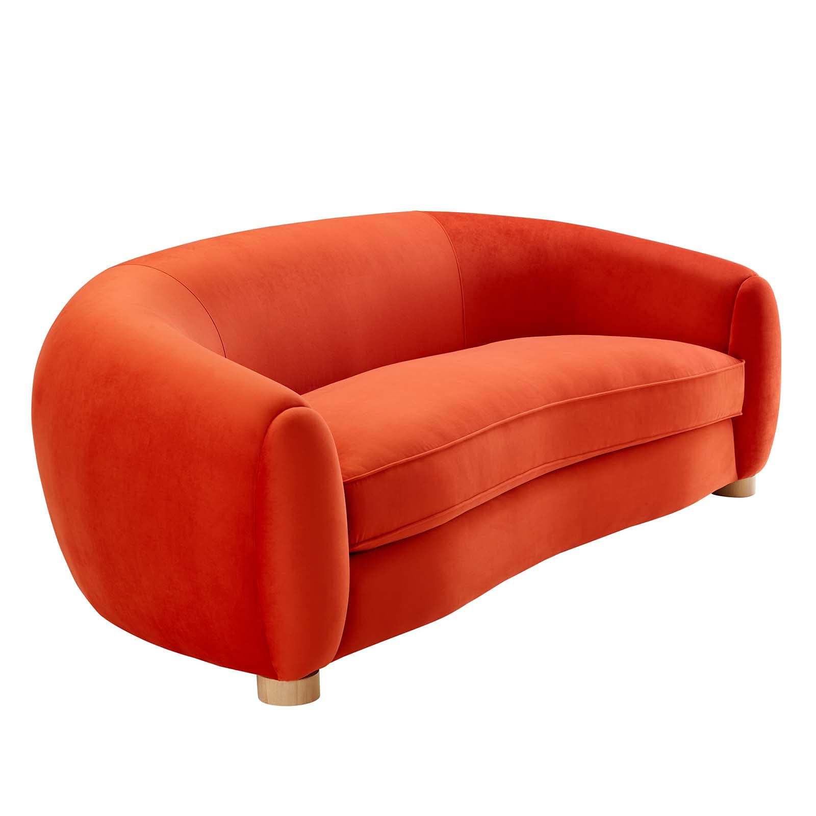 Modway Abundant Performance Velvet Accent Armchair, Sofa, Orange