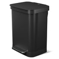 Glad Stainless Steel Step Trash Can, Series 2 with Clorox Protection - Large Black Kitchen Garbage Bin with Soft Close Lid, Foot