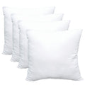Obruosci Luxury Pillow Inserts, Pack Of 4, 18 X 18 Inches Hypoallergenic Ultra Soft White Polyester Microfiber Durable Couch Cus