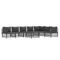 vidaXL Patio Furniture Set 8 Piece, Sectional Sofa with Cushions, Patio Lounge Set for Outdoor Garden Lawn Backyard, Anthracite 