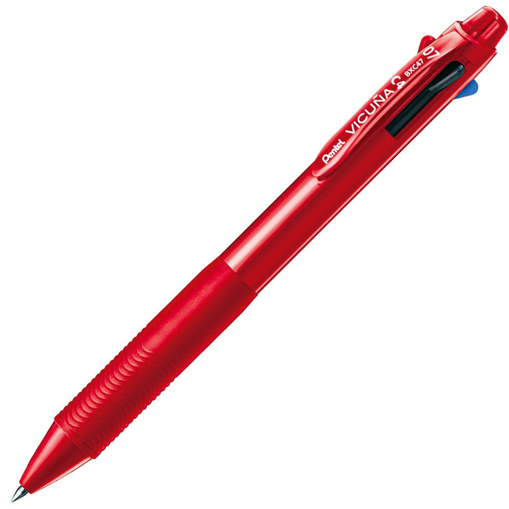 Pentel Ballpoint Pen Vicuna, Fine, Black, Red, Blue, Green, Red (Bxc47B)