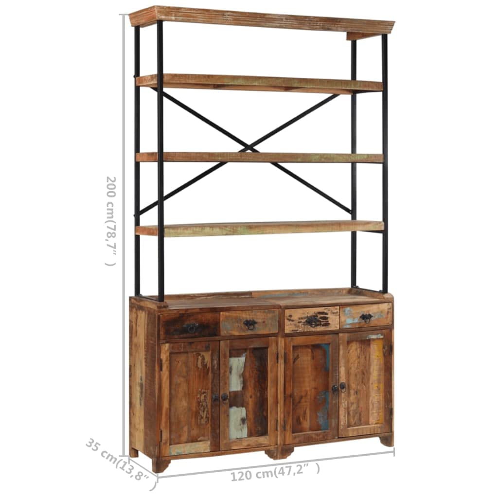 vidaXL Sideboard with Shelves Solid Reclaimed Wood 47.2&quot;x13.8&quot;x78.7&quot;