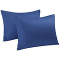 Uxcell Pillowcases Weave From 100% Egyptian Cotton, Breathable Soft Pillow Cases With Zipper Closure, 2 Pcs Navy Blue Pillow Cov