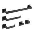 Kingston Brass BAHK6024778MB Lasdun 5-Piece Bathroom Accessory Set, Matte Black towel-bars, 20-3/16 (L) x 2-3/16 (W) x 3-3/1