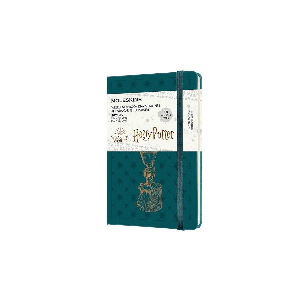Moleskine Limited Edition Harry Potter 18 Month 2021-2022 Weekly Planner, Hard Cover, Pocket (3.5' X 5.5'), Tide Green