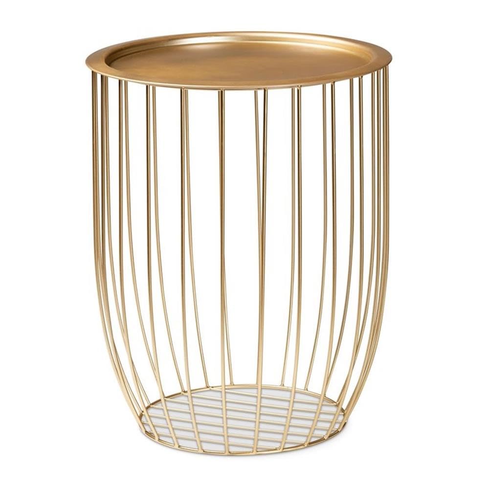 Baxton Studio Mabon Modern and Contemporary Gold Finished Metal End Table Gold/Metal