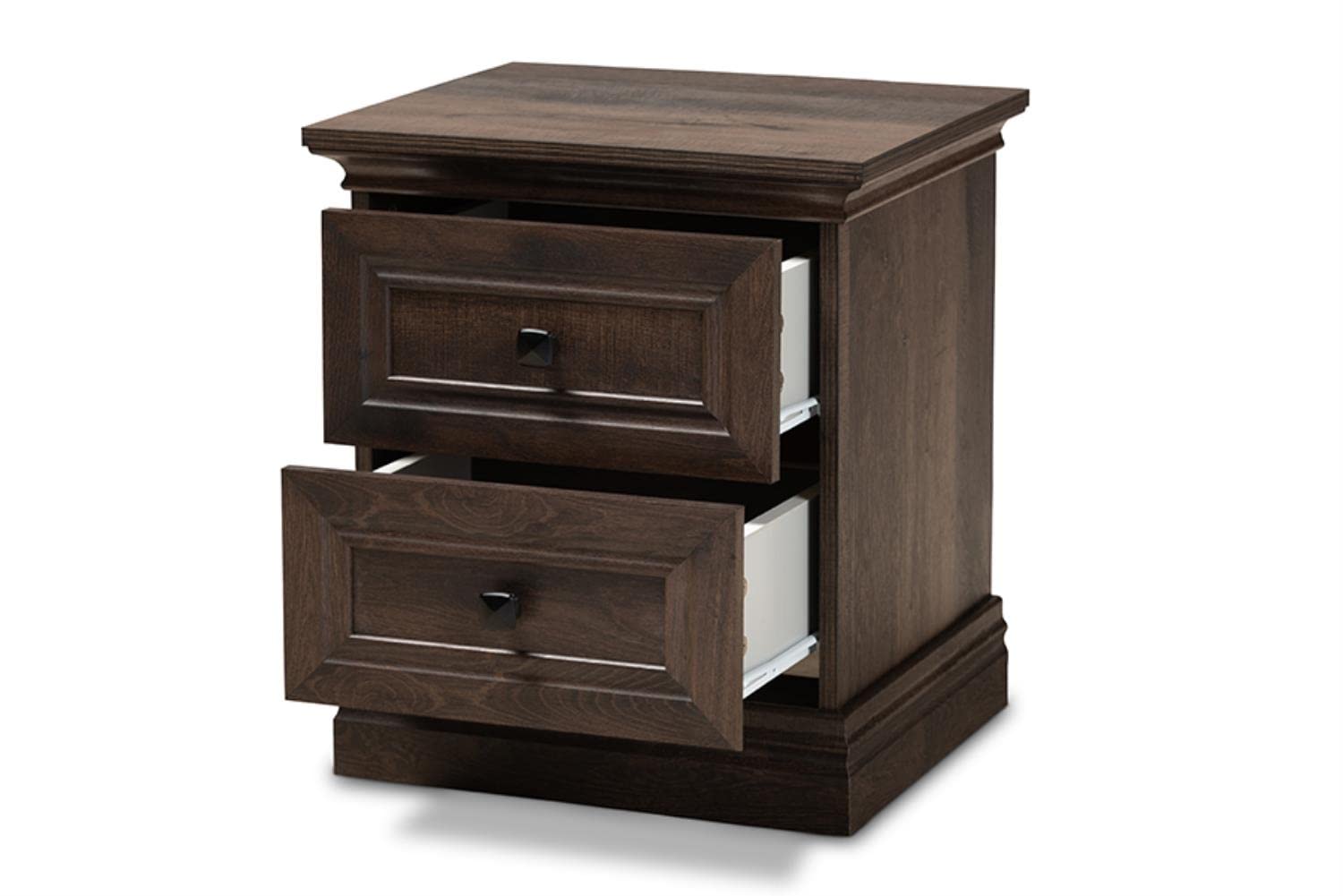 Baxton Studio Nolan 2-Drawer Wood Nightstand - Thumbnail 5