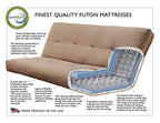 Kodiak Furniture Monterey Frame with Suede Fabric Mattress in Blue/Espresso