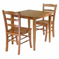 Ergode Shaker-Style Dining Table Set | Solid Wood | Light Oak Finish | 29.5" Square Table | 2 Chairs | Easy Assembly | Complements Various Decor Styles