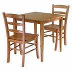 Ergode Shaker-Style Dining Table Set | Solid Wood | Light Oak Finish | 29.5" Square Table | 2 Chairs | Easy Assembly | Complements Various Decor Styles