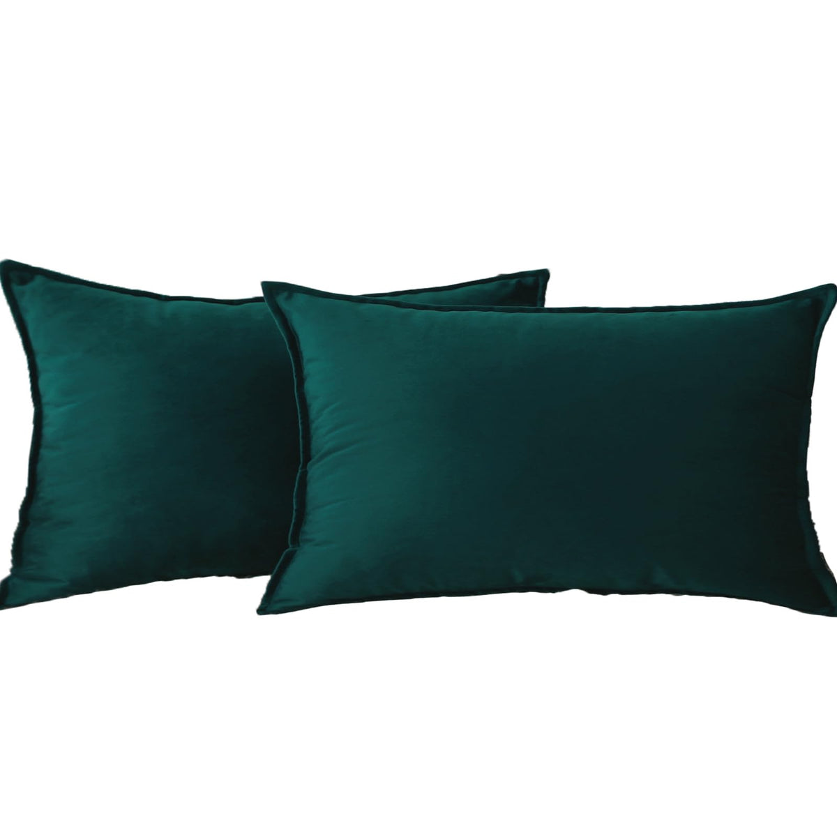 Jiahannha Velvet Green Throw Pillow Covers 12X20 Inches Pack Of 2 Soft Decorative Square Cushion Covers For Couch Sofa Bed Livin