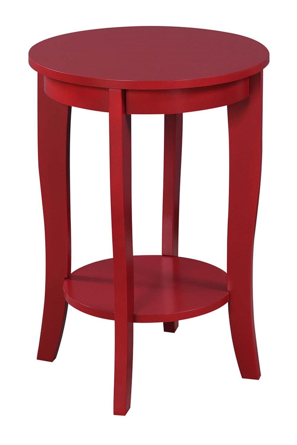 Convenience Concepts American Heritage Round End Table, Cranberry Red