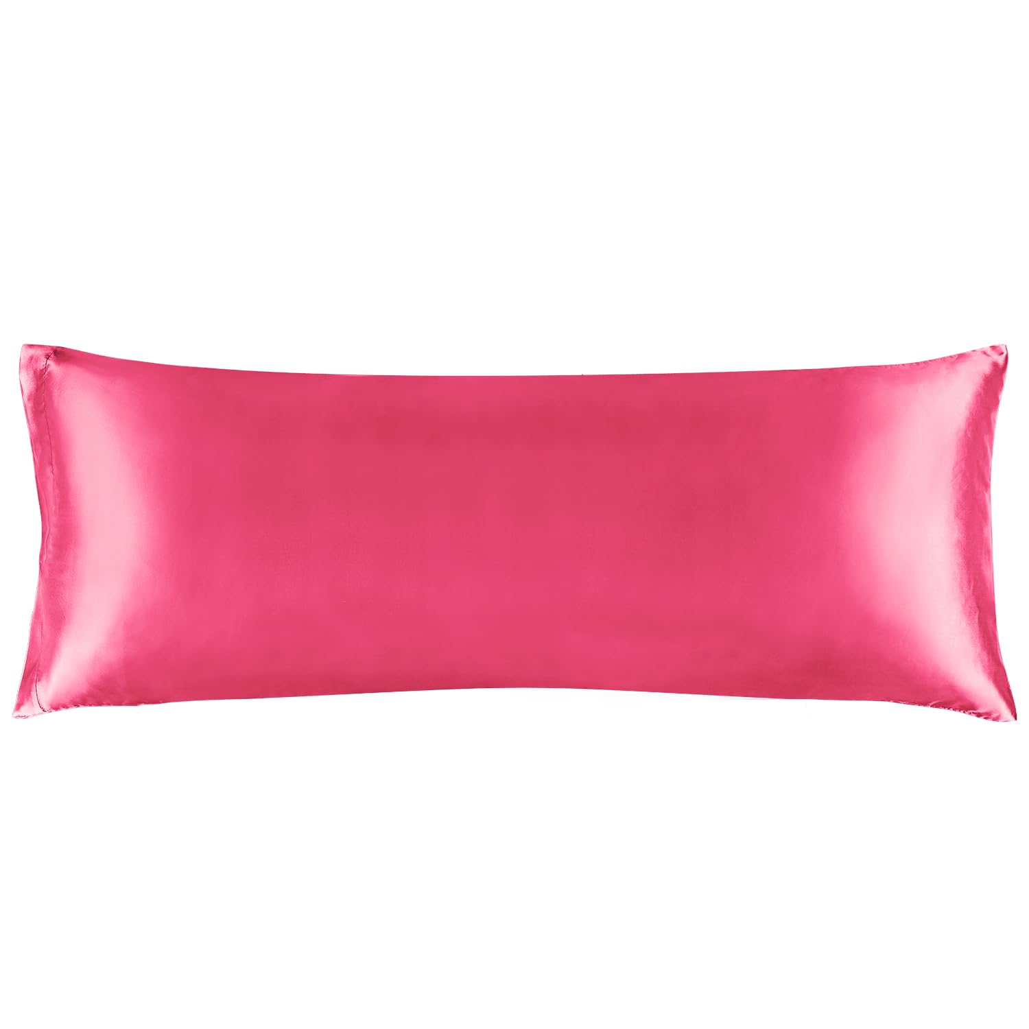 Bedelite Satin Silk Body Pillow Case Cover For Hair And Skin, Premium And Silky Hot Pink Long Body Pillow Pillowcase 20X54 With