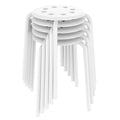 Yaheetech Plastic Bar Stools Flexible Seating Backless Barstools Dining Chairs Stack Nesting Stools, 17.3inches Height White Pac