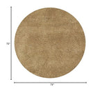 HomeRoots Polyester 6' Gold Round Indoor Shag Rug