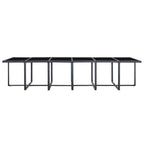 JeeKan 17 Piece Outdoor Dining Set with Cushions Poly Rattan Black