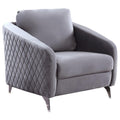 Lilola Home Sofia Gray Velvet Modern Chic Accent Armchair
