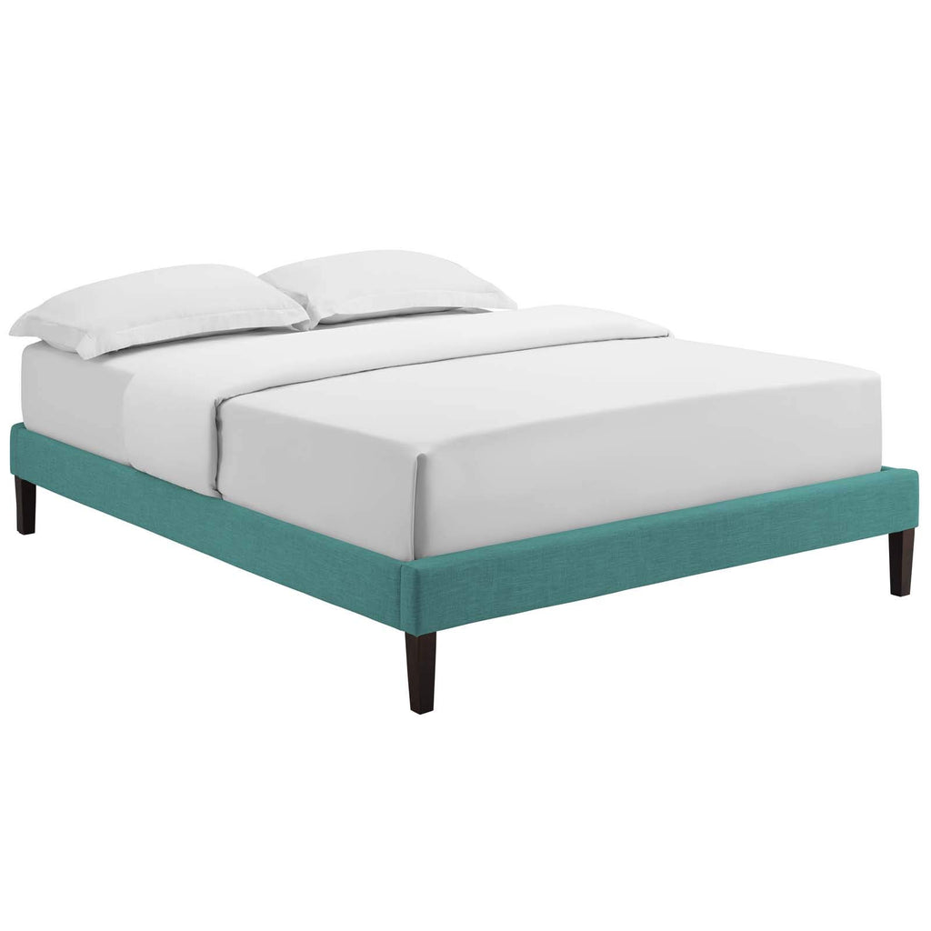 Modway Tessie Upholstered Queen Platform Bed Frame With Wood Slat Support In Teal