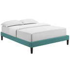 Modway Tessie Upholstered Queen Platform Bed Frame With Wood Slat Support In Teal